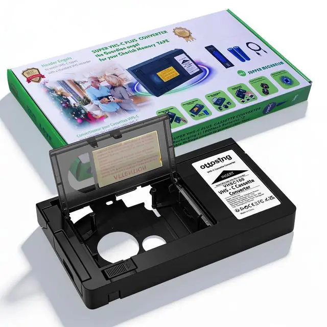 Main image of 2026 New VHSC Cassette Adapter or VHS-C to VHS Motorized Adapter with Stable Voltage Circuit - 3.7V Dual Battery (Not Compatible with 8mm / MiniDV / Hi8) (Large)