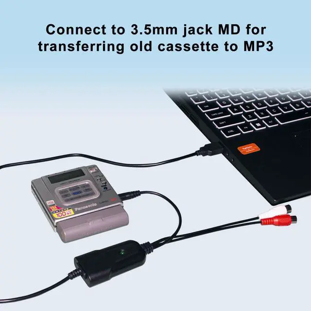 Alt view image 4 of 7 - USB2.0 Audio Capture Card RCA L/R+3.5mm Audio to USB up to 96kHz Wave/MP3 for Tape MD CD Player Phono Laptop