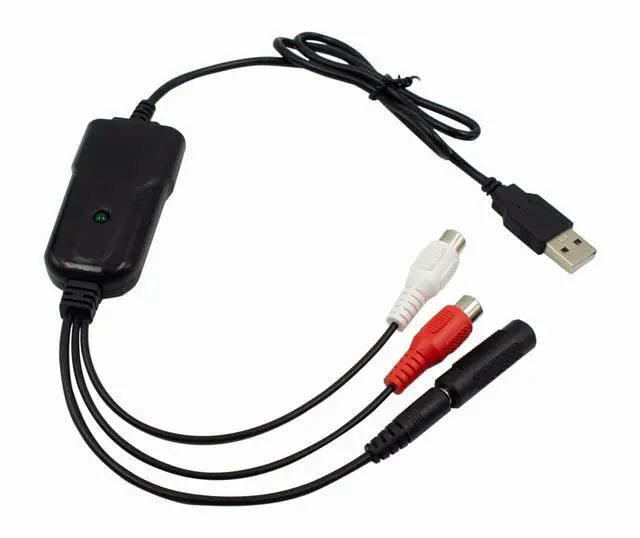 Main image of USB2.0 Audio Capture Card RCA L/R+3.5mm Audio to USB up to 96kHz Wave/MP3 for Tape MD CD Player Phono Laptop