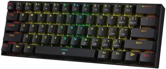 Main image of K630 Dragonborn 60% Wired RGB Gaming Keyboard, 61 Keys Compact Mechanical Keyboard with Tactile Blue Switch, Pro Driver Support, Black