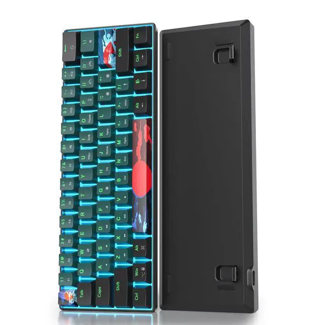 Alt view image 2 of 7 - 60 Percent Gaming Keyboard 60% Mechanical Keyboard LED Backlit Ultra Compact Wired Keyboard with Red Switch for Windows Laptop Gamer(61 Sound Wave)