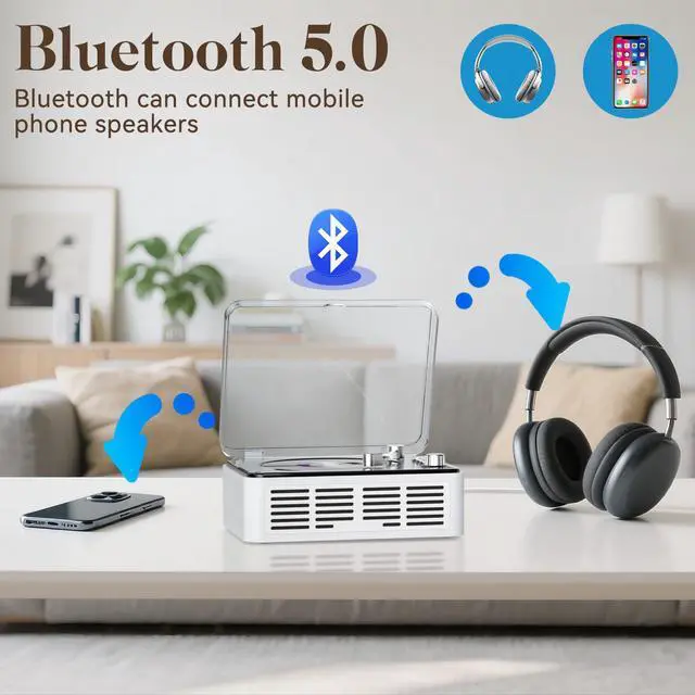 Alt view image 3 of 7 - CD Player with Speakers HiFi Stereo Sound for Home,Bluetooth Retro Wood Nostalgic CD Music Players FM Radio with Remote Control,Support USB & AUX Playback