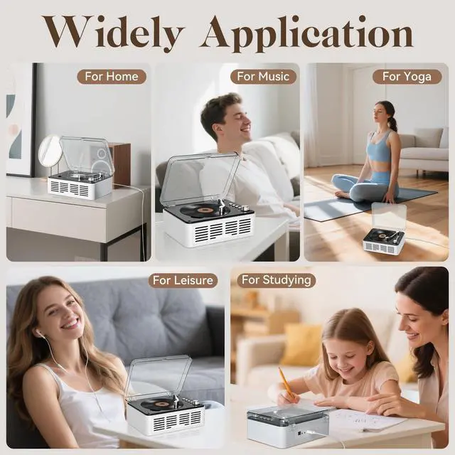 Alt view image 5 of 7 - CD Player with Speakers HiFi Stereo Sound for Home,Bluetooth Retro Wood Nostalgic CD Music Players FM Radio with Remote Control,Support USB & AUX Playback