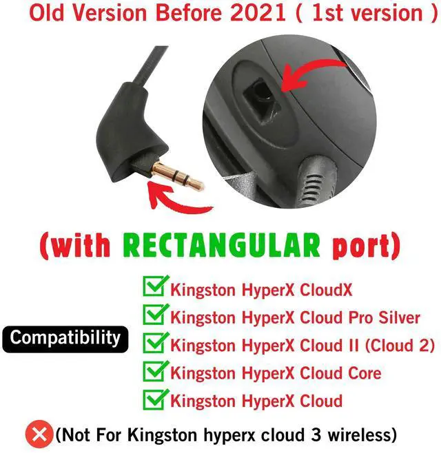 Alt view image 2 of 6 - Hyperx Cloud 2 Mic Replacement, (Old Version Before 2021), Cloud X, Cloud II, Cloud Core, Cloud Pro Silver Noise Cancelling Boom Microphone Compatible with Gaming Consoles, PC, 3.5mm Jack
