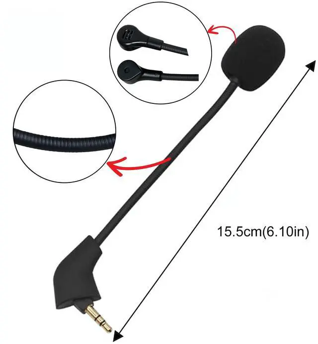 Alt view image 3 of 6 - Hyperx Cloud 2 Mic Replacement, (Old Version Before 2021), Cloud X, Cloud II, Cloud Core, Cloud Pro Silver Noise Cancelling Boom Microphone Compatible with Gaming Consoles, PC, 3.5mm Jack