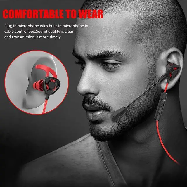 Alt view image 4 of 6 - Gaming Headset with Microphone Wired Gaming Earbuds PC for One PS4 PS5 Nintendo Switch PlayStation 5 Games Mobile Phone,Detachable Earphones Noise Cancelling Gaming Headphones with Mic