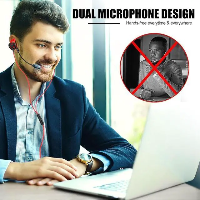 Alt view image 2 of 6 - Gaming Headset with Microphone Wired Gaming Earbuds PC for One PS4 PS5 Nintendo Switch PlayStation 5 Games Mobile Phone,Detachable Earphones Noise Cancelling Gaming Headphones with Mic