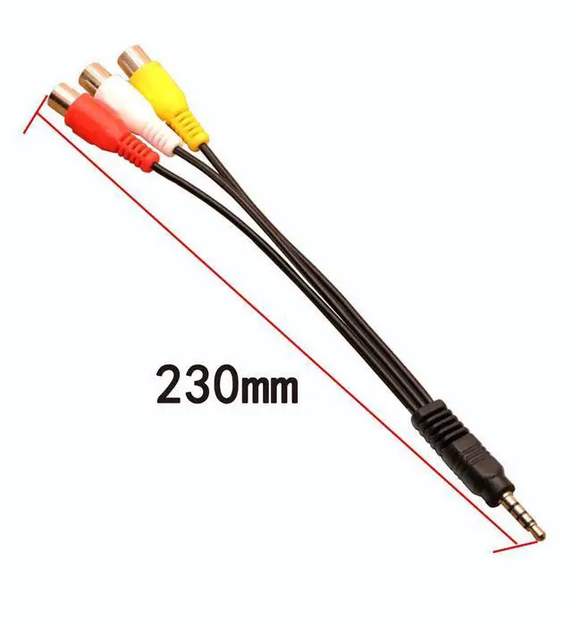 Alt view image 3 of 5 - 3.5mm to 3RCA Input Adapter Cable, Video AV Component Adapter Cable Replacement, 3.5mm Mini 1/8" TRS Stereo Male to 3 RCA Female Jack Adapter Cord 23CM/9in