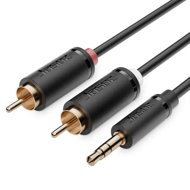 Alt view image 6 of 6 - 3.5mm Aux to RCA Cable 5FT, 2Pack, Black, 1/8 Aux Male to Dual RCA Male Stereo Y Splitter Cord, 24K Gold-Plated, Compatible with Television, PC, Smartphone, Dot, Tablet and Speaker