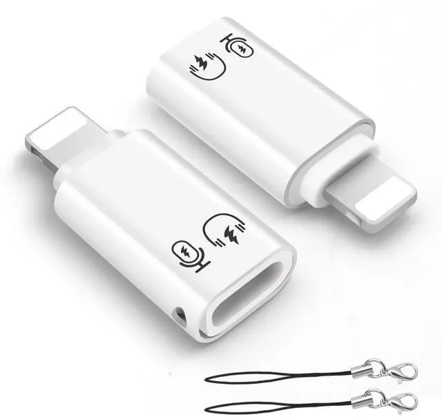 Main image of USB-C 3.1 to Lightning Adapter (2-Pack), Male Lightning to Female USB-C, Headphone/Microphone/Charging,& OTG Compatible