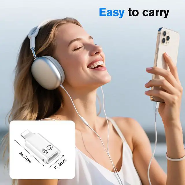 Alt view image 5 of 6 - USB-C 3.1 to Lightning Adapter (2-Pack), Male Lightning to Female USB-C, Headphone/Microphone/Charging,& OTG Compatible