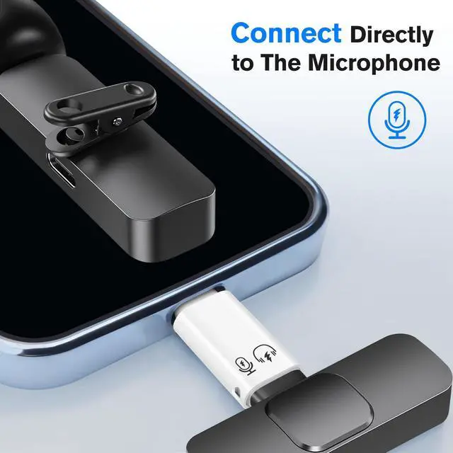 Alt view image 6 of 6 - USB-C 3.1 to Lightning Adapter (2-Pack), Male Lightning to Female USB-C, Headphone/Microphone/Charging,& OTG Compatible