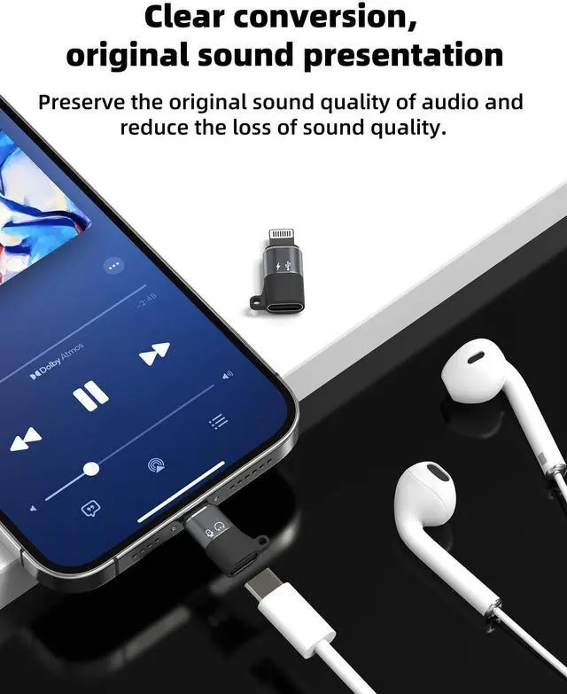 Alt view image 5 of 6 - OTG Audio USB C to Lightning Adapter for Iphone 14 13 Pro Max (3Pack) for Apple Type C Female Lighting Male Charger Cable Mobile Tipo Drive Connect Converter Thunderbolt Dongle Headphone Data for iPad