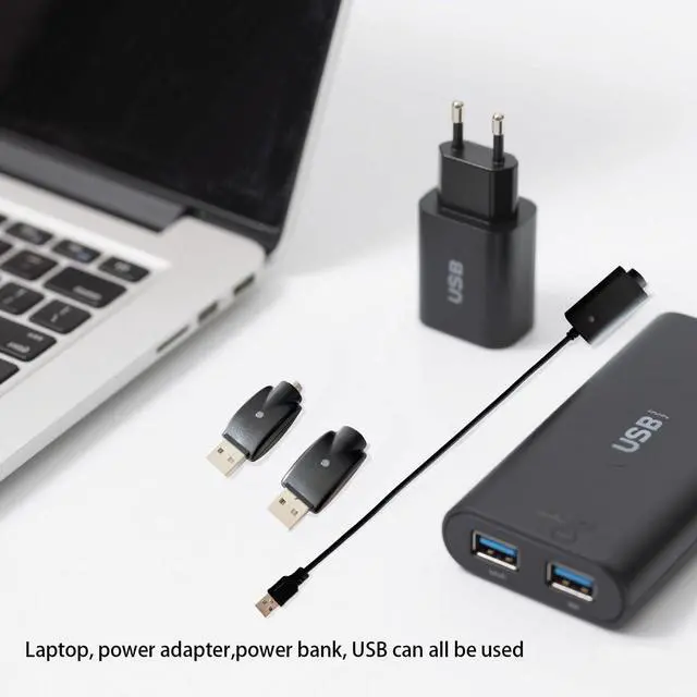Alt view image 5 of 5 - Smart USB Thread Charger Cable with LED Conversion Indicator Light, 3-Piece Set Smart Overcharge Protection USB Adapter and Wireless Home Soldering Iron Charging (Black)