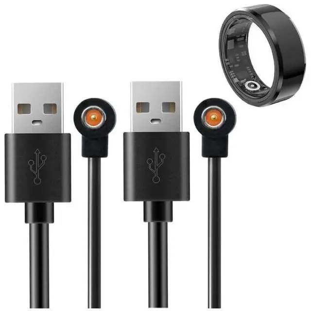 Main image of 2 Pcs Magnetic Smart Ring Chargers Replacement Charger Cord for 4 mm Suitable for R02 R09 R18 Ring & More 1 Pin Devices But NOT for OuraRings, NOT for SamsungRings