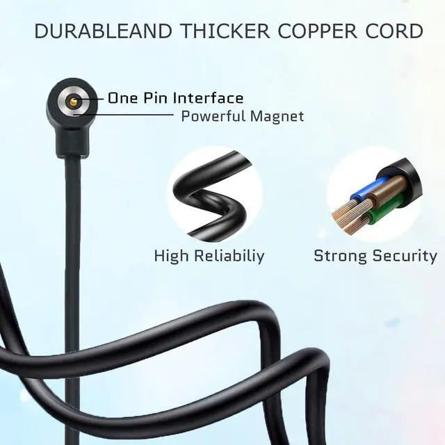 Alt view image 4 of 6 - 2 Pcs Magnetic Smart Ring Chargers Replacement Charger Cord for 4 mm Suitable for R02 R09 R18 Ring & More 1 Pin Devices But NOT for OuraRings, NOT for SamsungRings