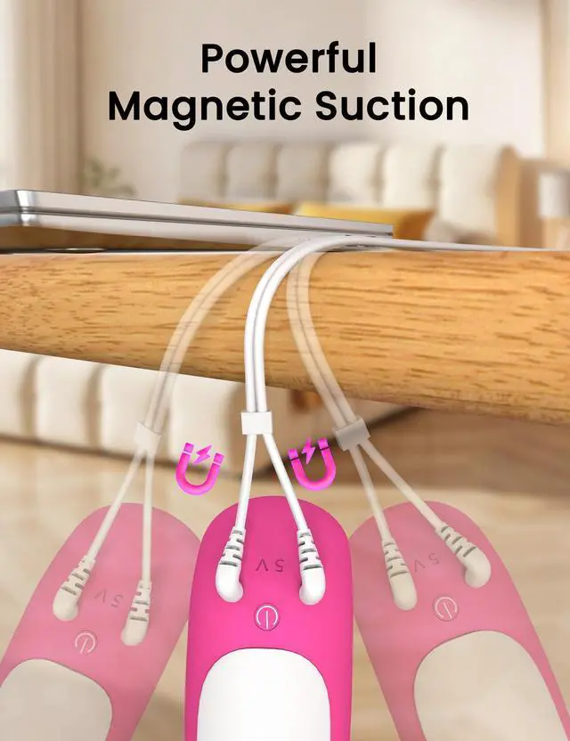 Alt view image 5 of 7 - USB Magnetic Fast Charger Cable - Split Adjustable Charging Cable for Massagers,Rechargeable Toys,Electric Toothbrushes and More