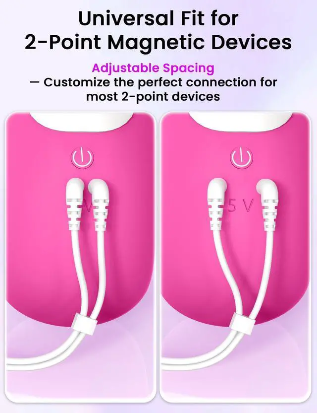 Alt view image 3 of 7 - USB Magnetic Fast Charger Cable - Split Adjustable Charging Cable for Massagers,Rechargeable Toys,Electric Toothbrushes and More