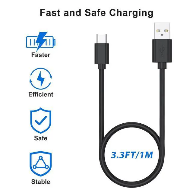 Alt view image 5 of 7 - 2 Pack PS5 Controller Charging Cable, 3.3ft Replacement USB C Charging Cable for PlayStation 5 DualSense, Xbox Series S/Series X, Elite Series 2, Switch Controller