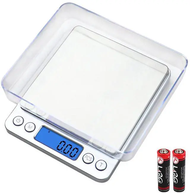 Main image of Digital Kitchen Scale, 500g/0.01g Gram Scale,Cooking Food Scale Digital Weight Grams and OZ with LCD Display, Digital Jewelry Coffee Scale with 2 Trays,Auto Off, TareStainless Steel