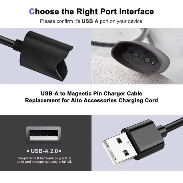 Alt view image 2 of 6 - Magnetic USB Wall Charger fit for Alto Charging Cable Accessories USB 2.0 Plug Cord Compatible with VUSE Alto
