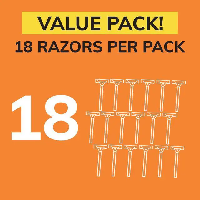 Alt view image 2 of 7 - 2 Disposable Razors for Men With 2 Blades for Sensitive Skin, 18 Count Value Pack of Shaving Razors