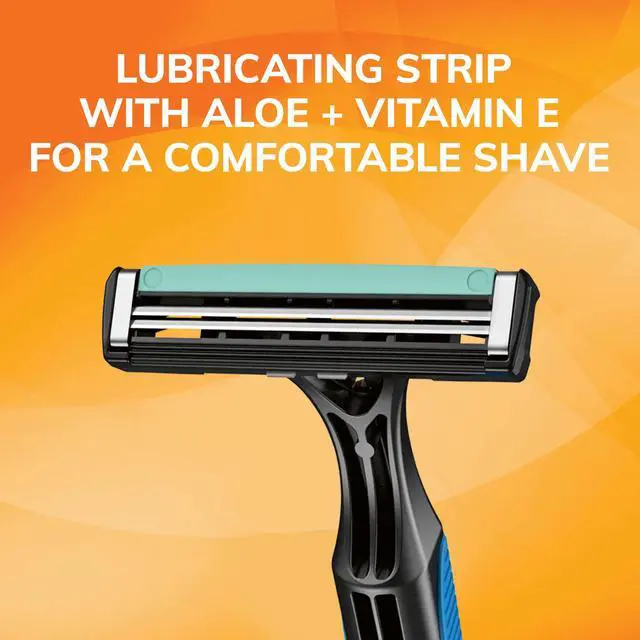Alt view image 4 of 7 - 2 Disposable Razors for Men With 2 Blades for Sensitive Skin, 18 Count Value Pack of Shaving Razors