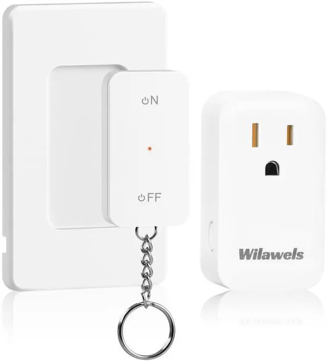 Main image of Remote Control Outlet, WILAWELS Remote Switch Outlet with Magnetic Base, Wireless On Off Outlet Switch for Light, Lamp, Fan, Appliance, 100ft RF Range, 15A/1875W, Pre-Programmed, FCC Listed W10RC1106