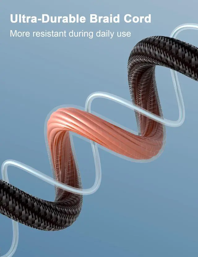 Alt view image 4 of 7 - 65W USB C to USBC Cable for ROG Phone 7 8 9 Pro for Asus for Xbox Ally X Nylon Braided Tangle-Free Type-C Fast Charging Charger Cord Laptop Home Office School 4FT Black