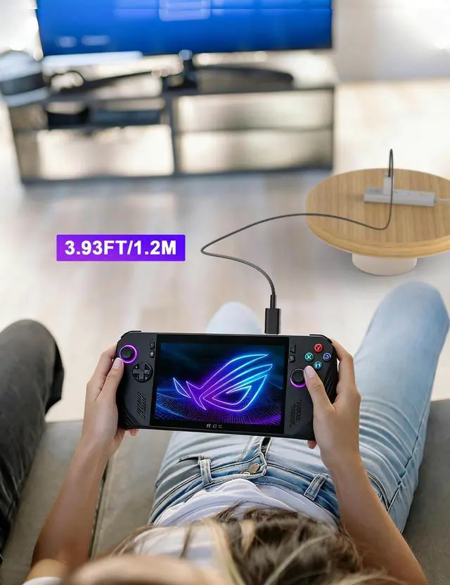 Alt view image 7 of 7 - 65W USB C to USBC Cable for ROG Phone 7 8 9 Pro for Asus for Xbox Ally X Nylon Braided Tangle-Free Type-C Fast Charging Charger Cord Laptop Home Office School 4FT Black