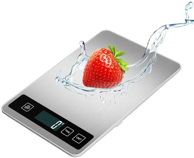 Main image of Food Scale, 33lb Digital Kitchen Scale Weight Grams and Oz 1g/0.1oz Precise Graduation,Waterproof Surface Stainless Steel and Tempered Glass for Cooking Baking,(Ash Silver)
