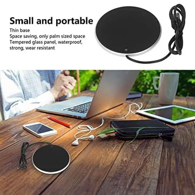 Alt view image 5 of 7 - USB Candle Warmer 5V 2A, 4.1in Coffee Mug Warmer Cup Warmer Smart Power Off Function 55°C Constant Temperature for Home for Office(Silver)