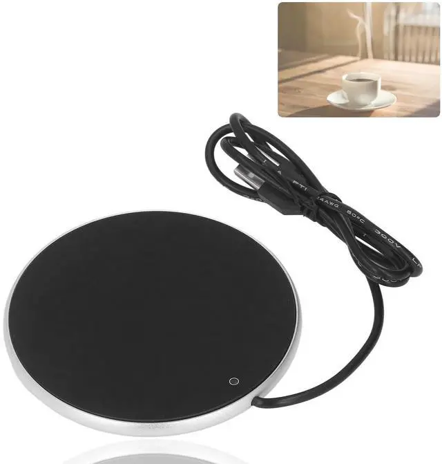 Main image of USB Candle Warmer 5V 2A, 4.1in Coffee Mug Warmer Cup Warmer Smart Power Off Function 55°C Constant Temperature for Home for Office(Silver)