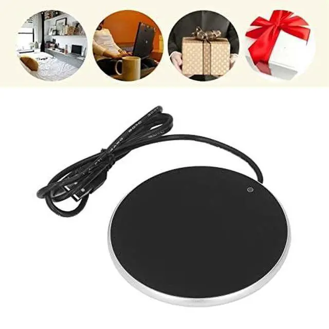 Alt view image 6 of 7 - USB Candle Warmer 5V 2A, 4.1in Coffee Mug Warmer Cup Warmer Smart Power Off Function 55°C Constant Temperature for Home for Office(Silver)