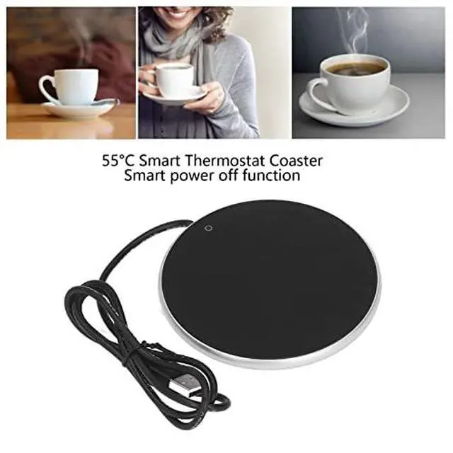 Alt view image 2 of 7 - USB Candle Warmer 5V 2A, 4.1in Coffee Mug Warmer Cup Warmer Smart Power Off Function 55°C Constant Temperature for Home for Office(Silver)