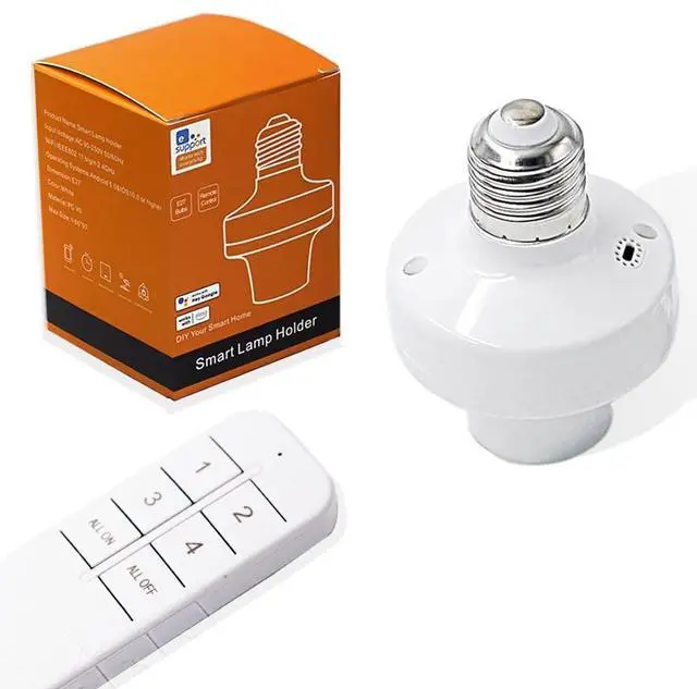 Main image of Wi-Fi Smart 2.4G Remote Control Light Socket E26 E27 Bulb Socket Adapter, eWeLink APP Remote Timing, Compatible with Alexa and Google