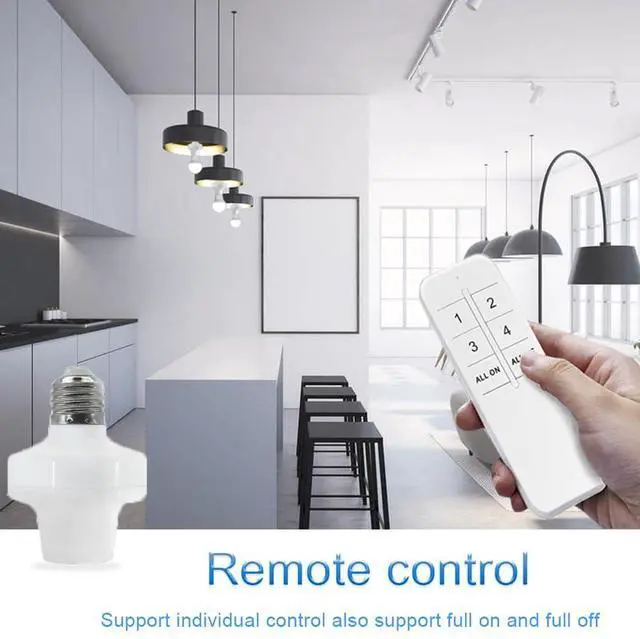 Alt view image 5 of 7 - Wi-Fi Smart 2.4G Remote Control Light Socket E26 E27 Bulb Socket Adapter, eWeLink APP Remote Timing, Compatible with Alexa and Google