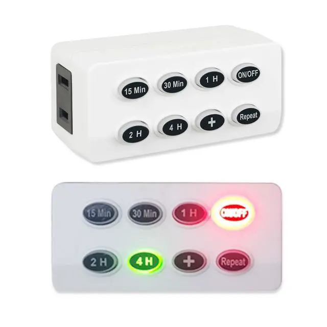 Alt view image 5 of 6 - 2-Pack Indoor Countdown Timer with Repeat Function, Illuminated Buttons, and Auto Shut-Off Outlet Ideal for Chargers, Christmas Security, Lights, UL Listed