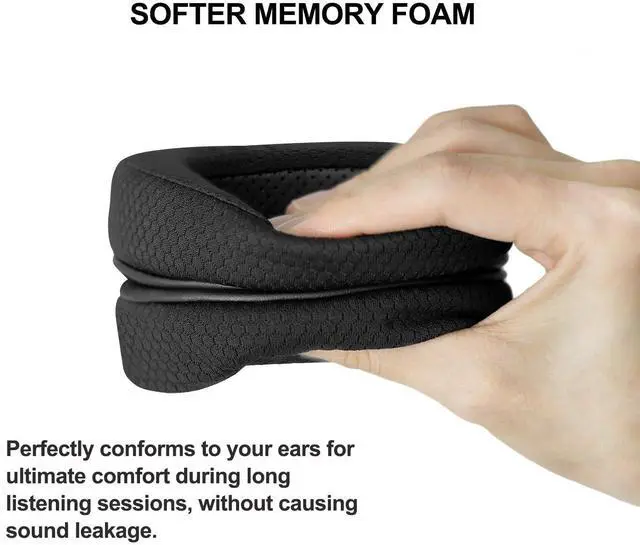 Alt view image 4 of 7 - Upgraded Replacement Earpads Cushions for HyperX Cloud/Alpha, Audio Technica M50X/M40X, Turtle Beach Stealth 400/600 & More - Ear Pads with Breathable Mesh Fabric/Added Thickness/Memory Foam