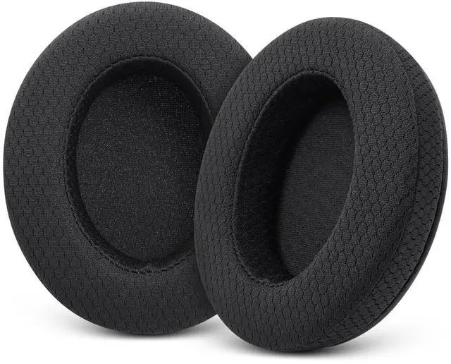 Main image of Upgraded Replacement Earpads Cushions for HyperX Cloud/Alpha, Audio Technica M50X/M40X, Turtle Beach Stealth 400/600 & More - Ear Pads with Breathable Mesh Fabric/Added Thickness/Memory Foam
