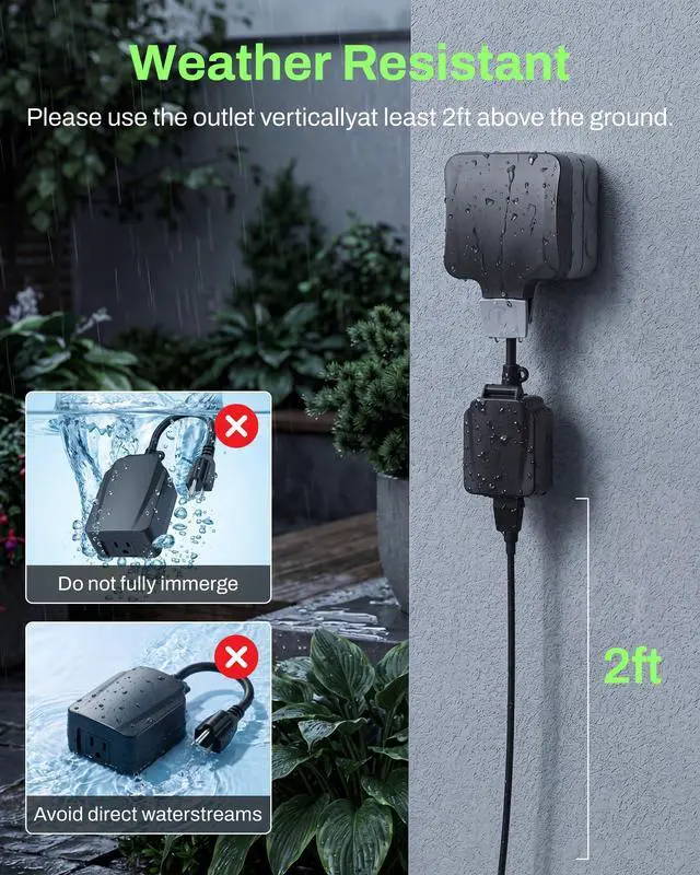 Alt view image 6 of 7 - 24 Hour Heavy Duty Mechanical Timer, Outdoor Timer Outlet Waterproof with 30 Minutes Intervals, 1 Grounded Outlets for Christmas Lights Pool Pump,15A 1/2HP, ETL Listed