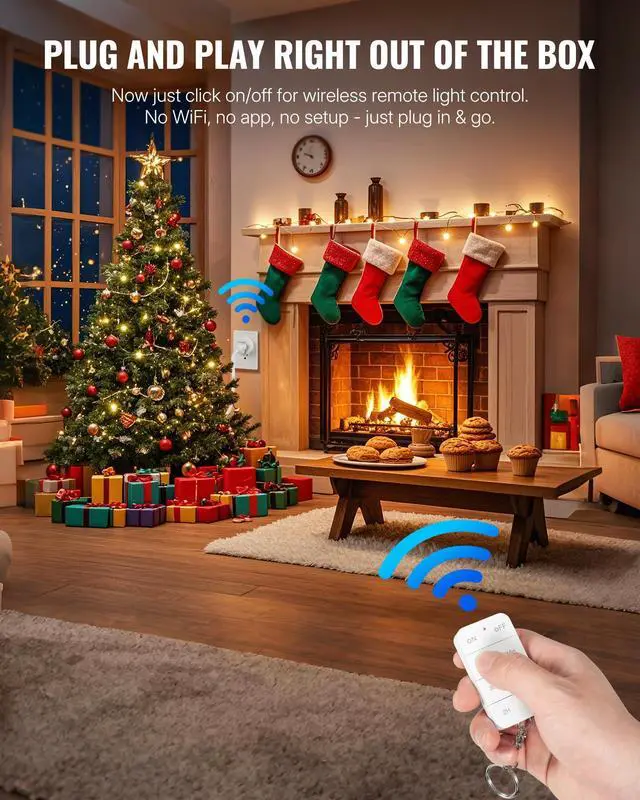 Alt view image 5 of 7 - Remote Control Outlet with Timer, WILAWELS Indoor Outlet Timer with Remote, 100FT Wireless Control Range, 15A/1875W, Remote Outlet Switch Countdown Time for Household Appliances W13RC1106