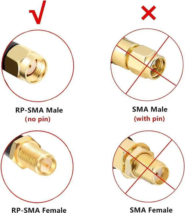 Alt view image 3 of 6 - RP-SMA Male to RP-SMA Female Coax Cable 2FT 2PCS, RG58 WiFi Antenna Extension Coax Cable for WiFi LAN Router Wireless Network Card Adapter