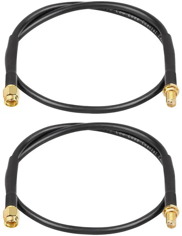 Main image of RP-SMA Male to RP-SMA Female Coax Cable 2FT 2PCS, RG58 WiFi Antenna Extension Coax Cable for WiFi LAN Router Wireless Network Card Adapter