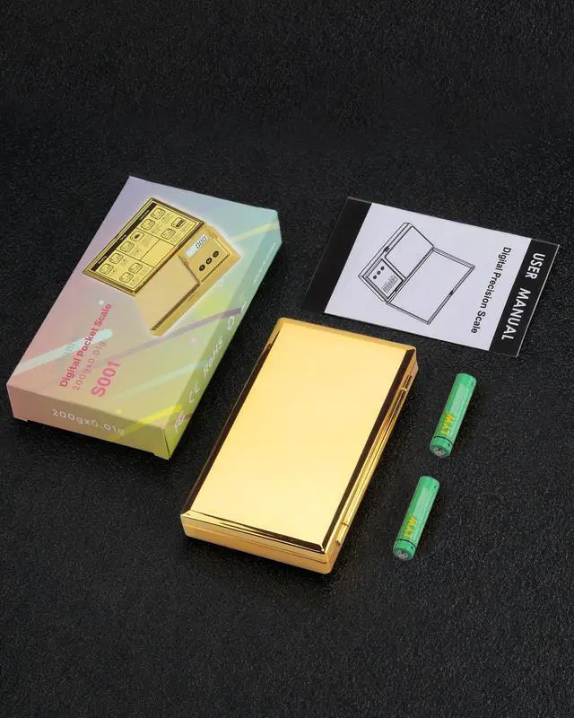 Alt view image 7 of 7 - Digital Pocket Gram Scale 0.01g Accuracy,6 Units iiiBumwow 200g Mini Digital Scale Grams,Tare Function Small Food Scale,Jewelry Scale,Ounces Grains Milligram Scale (Golden/Batteries Included)