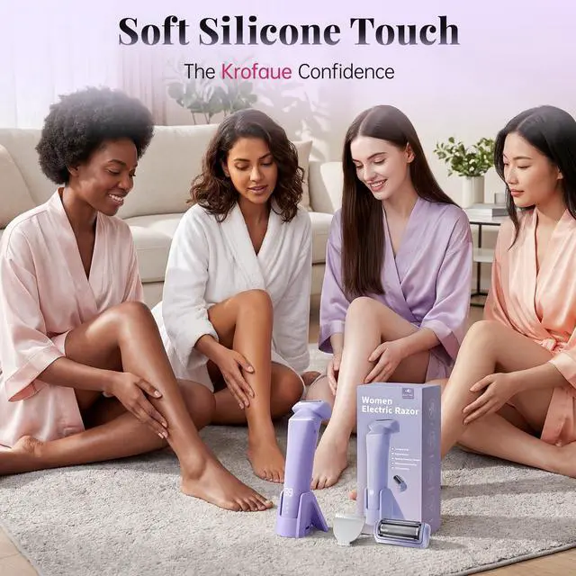Alt view image 2 of 7 - Electric Razors for Women, Gentle Painless Electric Razor for Silk Skin, IPX6 Waterproof Electric Shaver Trimmer & Body Shaver, Easy to Use & Clean, Dry & Wet for Arms, Legs