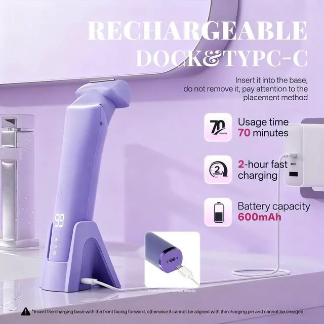 Alt view image 6 of 7 - Electric Razors for Women, Gentle Painless Electric Razor for Silk Skin, IPX6 Waterproof Electric Shaver Trimmer & Body Shaver, Easy to Use & Clean, Dry & Wet for Arms, Legs