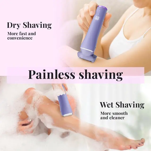 Alt view image 7 of 7 - Electric Razors for Women, Gentle Painless Electric Razor for Silk Skin, IPX6 Waterproof Electric Shaver Trimmer & Body Shaver, Easy to Use & Clean, Dry & Wet for Arms, Legs
