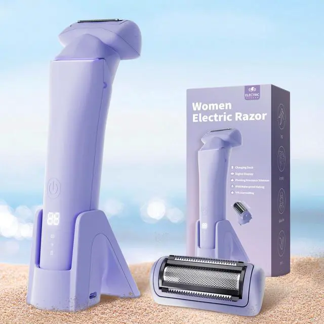 Main image of Electric Razors for Women, Gentle Painless Electric Razor for Silk Skin, IPX6 Waterproof Electric Shaver Trimmer & Body Shaver, Easy to Use & Clean, Dry & Wet for Arms, Legs