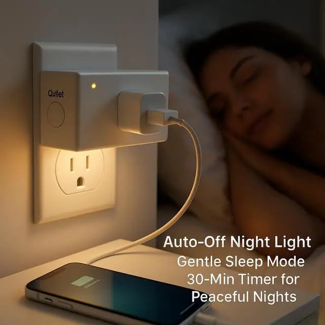 Alt view image 4 of 7 - 2-in-1 Remote Control Outlet with Night Light Plug Into Wall(Timer & Dimmable) 100ft Range No WiFi Needed Wall Mount Switch for Bedroom, Hallway, Small Appliances & Hard-to-Reach Sockets